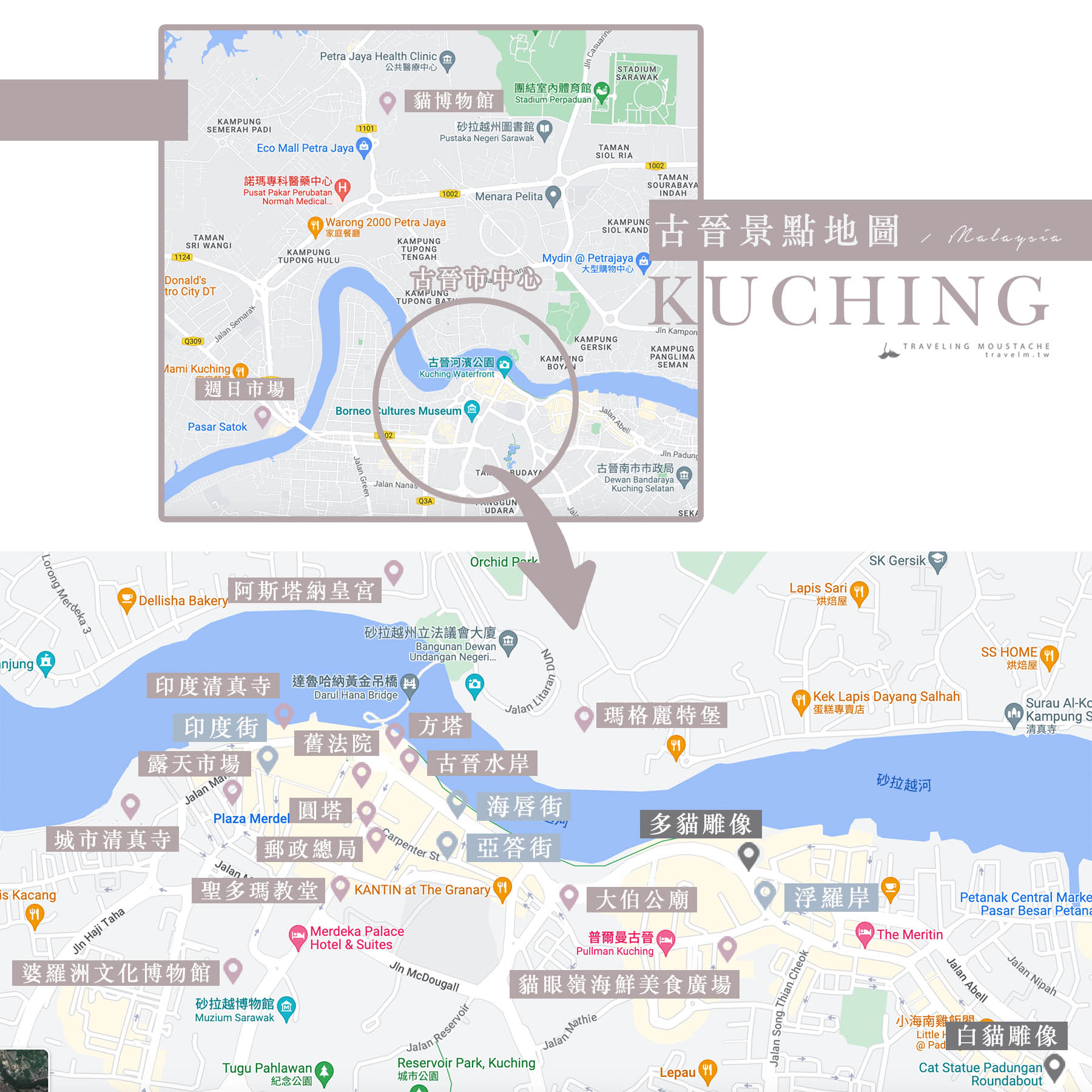 古晉市中心景點地圖 3
